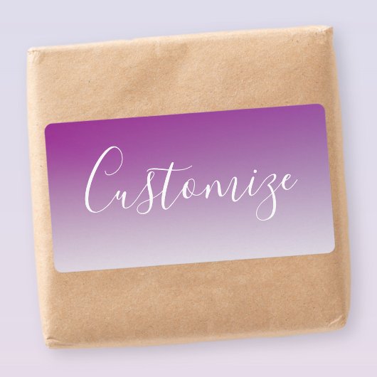 シンプル モダン ミニマル パープル オンブレ グラデーション ラベル