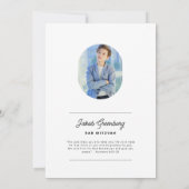 シンプル モダン ミニマル フォト バー ミッツヴァ 招待状 (裏面)