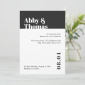 シンプル モダン ミニマル ブラック ホワイト ウェディング 招待状 (スタンド正面)