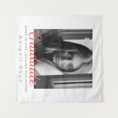 シンプル モダン ミニマル 卒業写真 タペストリー (正面(横))