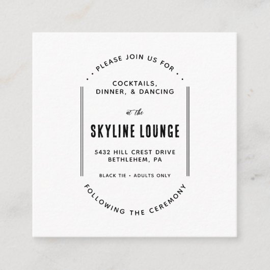 シンプル モダン ミニマル 封筒カード エンクロージャーカード (正面)