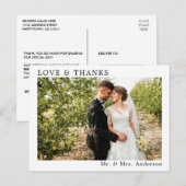 シンプル モダン ミニマル 結婚式 愛と感謝 ポストカード (正面/裏面)