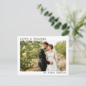 シンプル モダン ミニマル 結婚式 愛と感謝 ポストカード (スタンド正面)