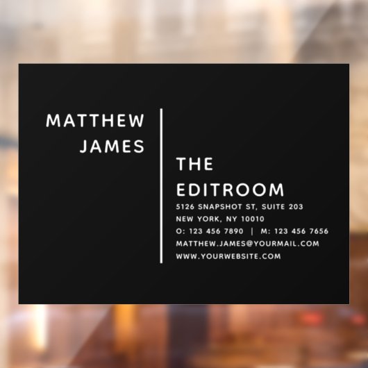 シンプル モダン ミニマル 黒 白 ビジネス ウィンドウサイン (シート2)