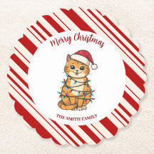シンプル モダン メリークリスマス 子猫 キャットマス パターン