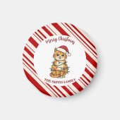 シンプル モダン メリークリスマス 子猫 CatMAS パターン マグネット (正面)