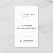 シンプル モダン モノグラム おしゃれ ブラック ホワイト 名刺 (裏面)