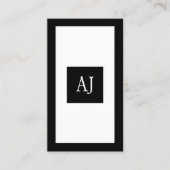 シンプル モダン モノグラム おしゃれ ブラック ホワイト 名刺 (正面)