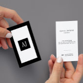 シンプル モダン モノグラム おしゃれ ブラック ホワイト 名刺