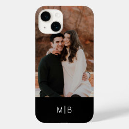 シンプル モダン モノグラム 写真 名前入り Case-Mate iPhone 14ケース