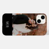 シンプル モダン モノグラム 写真 名前入り Case-Mate iPhoneケース (裏面 (横))