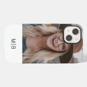 シンプル モダン モノグラム 写真 名前入り iPhoneケース (裏面横)