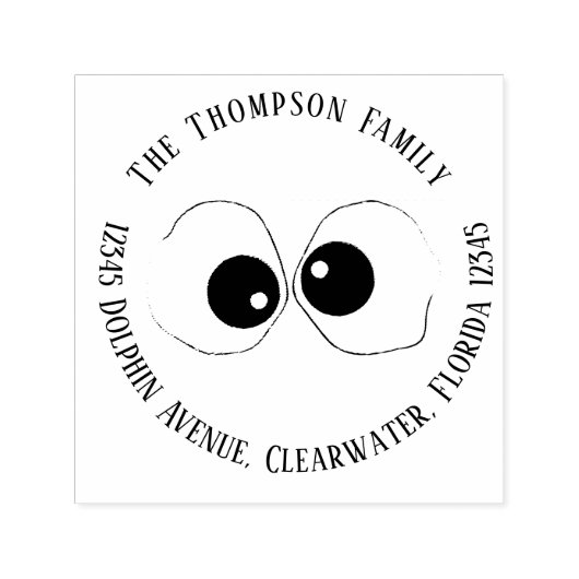 シンプル モダン ユニーク ふざけた目 おとぎの世界 セルフインキングスタンプ (デザイン)