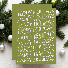 シンプル モダン ユニーク タイポグラフィー ファン ハッピー ホリデー シーズンカード