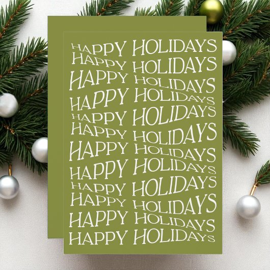 シンプル モダン ユニーク タイポグラフィー ファン ハッピー ホリデー シーズンカード