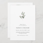 シンプル モダン ユーカリ ウェディング 招待状 (正面/裏面)