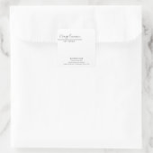 シンプル モダン ラグジュアリー タイポグラフィー ホワイト キャンドル スクエアシール (バッグ)