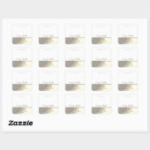 シンプル モダン ラグジュアリー タイポグラフィー ホワイト ゴールド スクエア スクエアシール (シート)