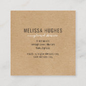 シンプル モダン ラスティック クラフト スクエア名刺 (裏面)