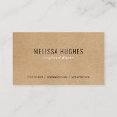 シンプル モダン ラスティック クラフト 予約カード 名刺 (裏面)