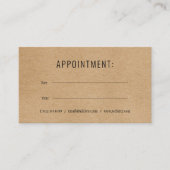 シンプル モダン ラスティック クラフト 予約カード 名刺 (正面)