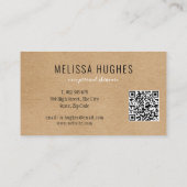 シンプル モダン ラスティック クラフト QR コード 名刺 (裏面)