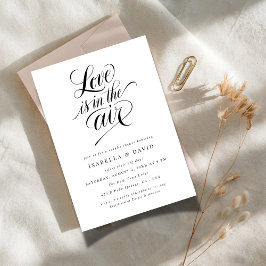 シンプル モダン ラブ イズ イン ザ エア カップル シャワー 招待状