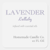 シンプル モダン ラベンダー ララバイ キャンドル スクエアシール (正面)