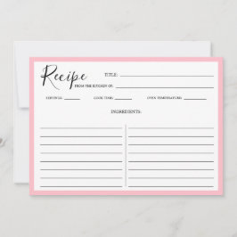シンプル モダン レシピ カード ピンク