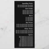 シンプル & モダン、レストラン スリムライン メニュー (裏面)