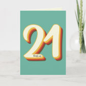 シンプル モダン レトロ グルーヴィー 21歳の誕生日 カード (正面)