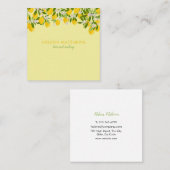 シンプル モダン レモン グリー ネル スクエア名刺 (正面/裏面)