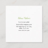 シンプル モダン レモン グリー ネル スクエア名刺 (裏面)