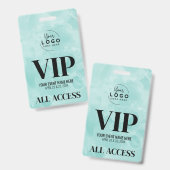シンプル モダン ロゴ VIP イベント バッジ (正面＆裏面)