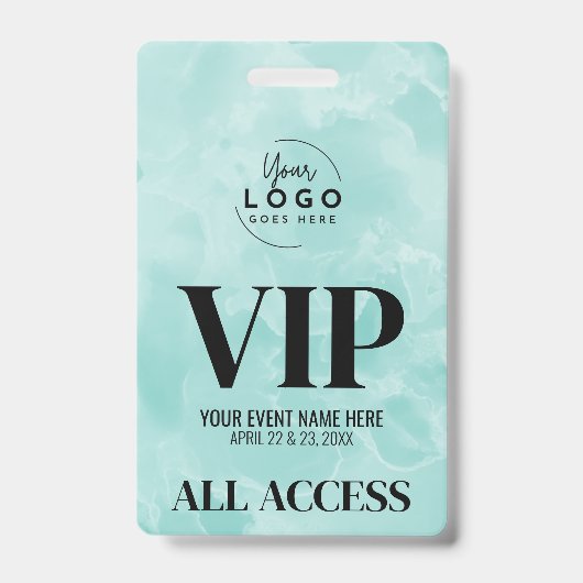 シンプル モダン ロゴ VIP イベント バッジ (正面)