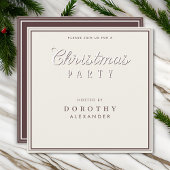 シンプル モダン ヴィンテージ タイポグラフィー クリスマス パーティー 招待状