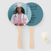 シンプル モダン 両面 おめでとう 卒業 ハンドファン (正面&裏面)