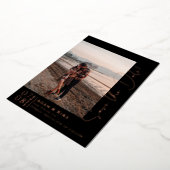 シンプル モダン 保存日スクリプト 箔招待状 (回転した状態)