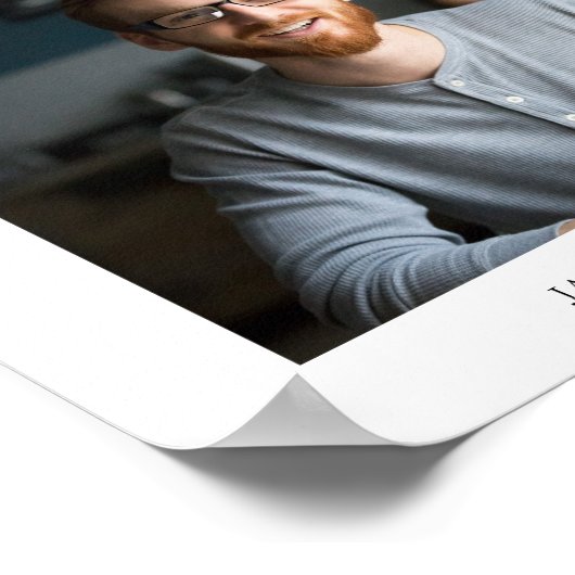 シンプル モダン 卒業写真と名前 ポスター (角)