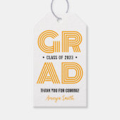 シンプル モダン 卒業 ありがとう ギフト タグ (正面)