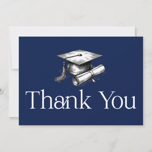 シンプル モダン 卒業 ありがとう 招待状 (正面)