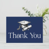 シンプル モダン 卒業 ありがとう 招待状 (スタンド正面)