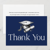 シンプル モダン 卒業 ありがとう 招待状 (正面/裏面)