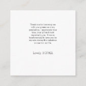 シンプル モダン 卒業 エンクロージャーカード (裏面)