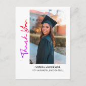 シンプル モダン 卒業 ポストカード (正面)