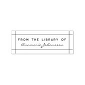 シンプル モダン 図書館 カスタム名 書籍 ラバースタンプ (インプリント)