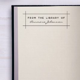 シンプル モダン 図書館 カスタム名 書籍 ラバースタンプ