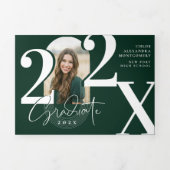 シンプル モダン 太字 卒業年度 アーチ フォト 三つ折り招待状 (カバー)