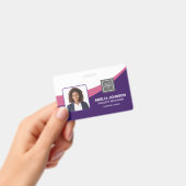 シンプル モダン 従業員 写真 ID バッジ (手持ち)