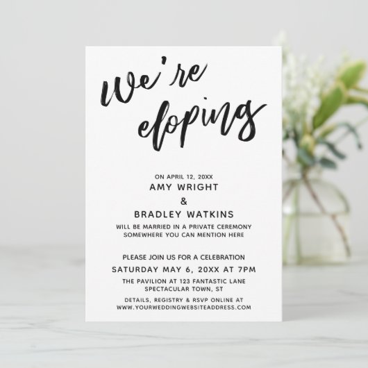 シンプル モダン 手書き タイポグラフィー 招待状 (スタンド正面)